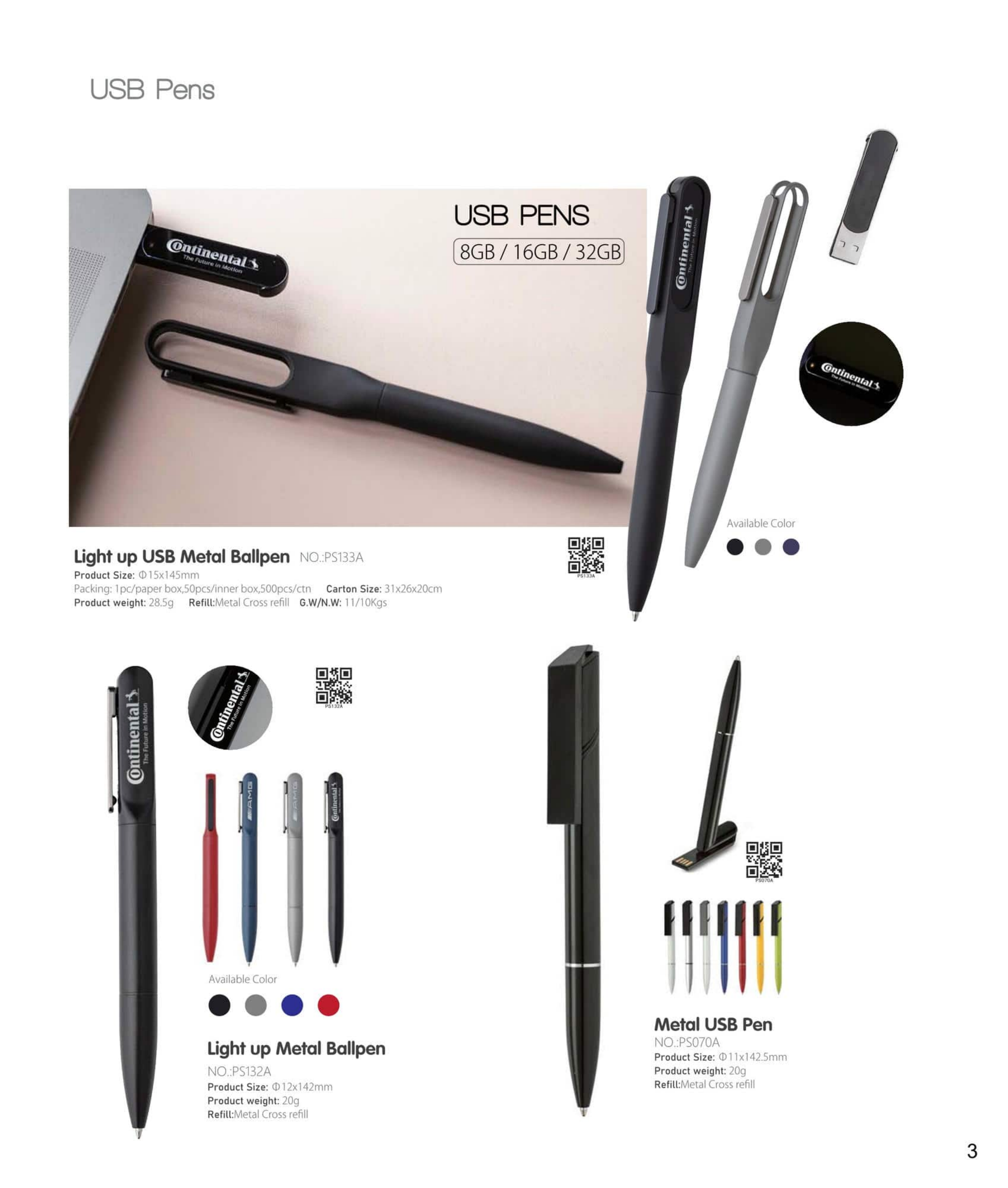 Light-Up USB Metal Ballpen product image
